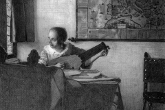 Woman with a Lute near a Window (after Vermeer)Pencil on vellum9½ x 8¼"1997
